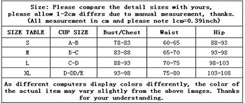 ASCHOEN Damen Push-Up Schwarz Badeanzug Bademode Neckholder Swimwear Bikini Set - 6