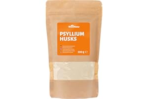 ‎RHEINNATUR RheinNatur Flohsamenschalen 200 g - Fein gemahlenes Pulver - Reich an Ballaststoffen, ideal zum Backen