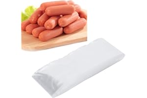 JIAWU Wursthülle, 50 M / 164 Ft, Durchmesser 50 Mm, Kunststoff, Ungenießbar, Wurst, Schinken, Hot Dog, Hülle für die Wurstherstellung, Hausgemachte Würste, Schinkenwurstwerkzeug, Wurstmaschine für zu Hause
