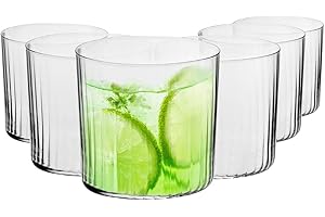 ‎KROSNO KROSNO Szklanki do Cydru z Optykiem | Zestaw 6 Szklanek 410 ML | Kolekcja Mixology LUMI | Idealne do Domu, Restauracji i Kuchni | Codziennego Użytku | Mycia w Zmywarce