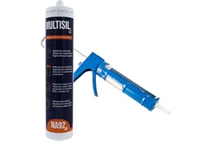 MULTISIL PRO Silicone Sigillante Acetico Universale per Interni ed Esterni, Elevata Flessibilità, Antimuffa, Resistente all'Acqua NA92 PRO ML.280 (Con Pistola, Trasparente, 1)