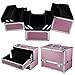 chinkyboo Professional Extra Large Space Aluminium Cosmetics & Make Up Case/Box Nail Art Case Hairdressing Case Beauty Case Toiletry Storage Nail Hairdressing Vanity Box Valentines Day Gift (vanity case, Pink)