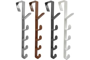 UMCHU 4 Piezas Perchero puerta,barra de gancho puerta,no es necesario taladrar,Adecuado para puerta de dormitorio, puerta de baño(Cuatro colores)