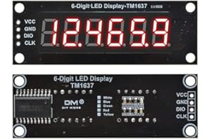 CIZIHUU 1pcs 0.36 pouce LED Tube d'affichage numérique Decimal 7 Segments TM1637 Module,6-Digit Red
