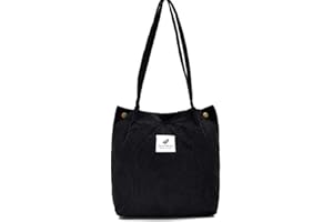 Funtlend Cord Bag Large Womens Corduroy Tote Bag Women Shoulder Handbags for School Shopping Work College Casual