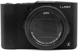 MUZIRI KINOKOO Silikonowe etui do Panasonic Lumix DMC-LX15/LX10 pokrowiec ochronny lekki futerał, Czarny, Etui kosmetyczne