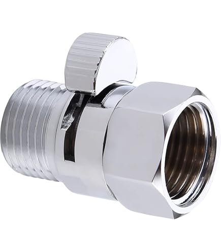 Hitefu Duschkopf-Absperrventil – Messing-Durchflussregler G1/2 Zoll, Gebürstetes Nickel, Für Handbrausen