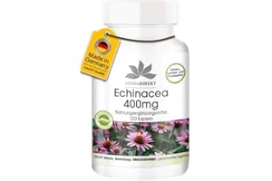 ‎HERBA DIREKT Echinacea 400mg - 120 Kapseln - hochdosiert - vegan | HERBADIREKT by Warnke Vitalstoffe - Deutsche Apothekenqualität