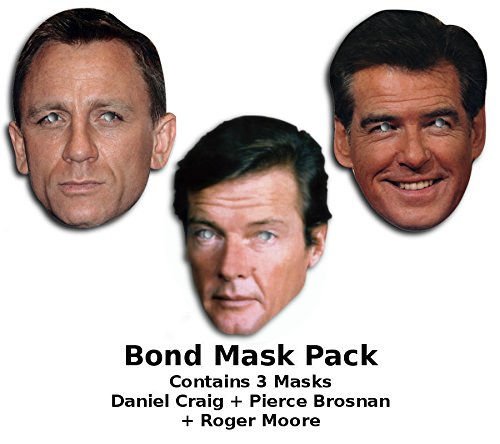 James Bond Maske-set, Daniel Craig, Roger Moore/Pierce Brosnan