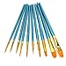 Internet 10Pcs Artists Paint Brush Set Acrylic Watercolor Round Pointed Tips