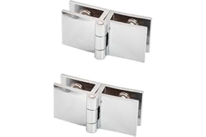 Drenky Zawiasy zaciskowe do szklanych drzwi, 180°, bez wiercenia, 5-8 mm, 2 sztuki