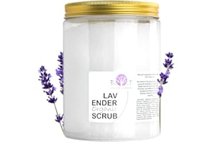 B.O.T COSMETIC & WELLNESS Miglior Scrub Corpo Esfoliante ORGANICO - RELAX LAVENDER - 100% Pure Epsom Salt/Ultra idratante con Jojoba, Avocado, Olio di Cartamo e Olio essenziale di lavanda organico 1000 g