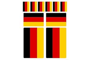 DYKGRAAF Set of 10 Flag Stickers Germany Germany Alemania Almanya Car Sticker Offset Print