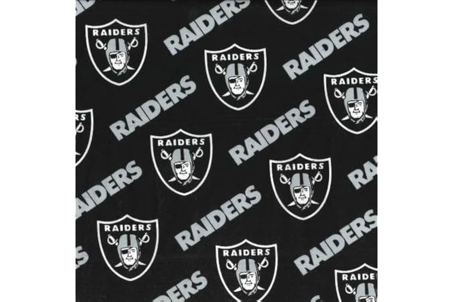 Las Vegas Raiders Cotton Fabric - NFL Team Logo Cotton Fabric by The Yard, Fat Quarter, Half Yard, 1 Yard, 2 Yard Cuts