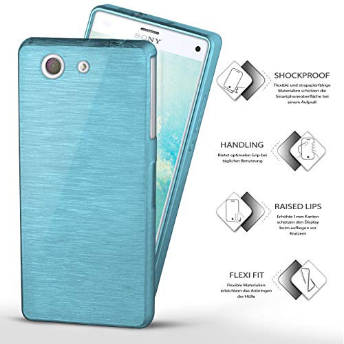 Funda protectora OneFlow para funda Sony Xperia Z3 Compact Carcasa silicona TPU 1 5mm Accesorios cubierta protecci n m vil Funda m vil paragolpes bolso cepillado aluminio dise o en Aqua-Cyan reviews Funda protectora OneFlow para funda Sony Xperia Z3 Compact Carcasa silicona TPU 1 5mm Accesorios cubierta protecci n m vil Funda m vil paragolpes bolso cepillado aluminio dise o en Aqua-Cyan