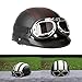 Produktbild ViZe Helmet Bolt Halb Offenen Helm Motorrad Schutz Motorrad Unisex mit Visor und Schal 54-60cm (Braun)