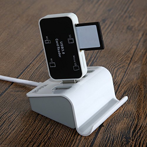 UEB SuperSpeed USB 3.0 Kartenleser SD/TF 2-Slot Memory Card Reader USB Kartenlesegerät für Micro SD/SDXC TF Karten mit LED-Betriebsanzeige