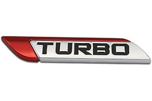 DSYCAR 3D Métal TURBO Turbocharged Autocollant De Voiture Logo Emblème Badge Autocollant Stickers Car Styling (Rouge)
