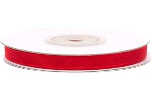 CREATIVERY 25 M ruban d'organza - 6 mm de large souple facile a nouer couleur rouge 250