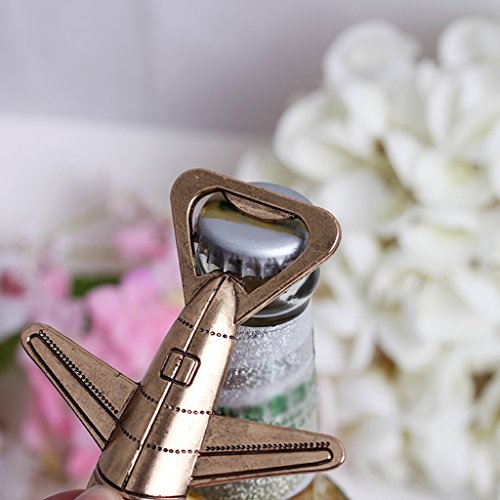 Hochzeit Geschenk Flugzeug Flaschenöffner Kapselheber Bieröffner Öffner Gold - 5