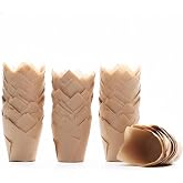 Orret Home 20 Adet Kraft Kağıt Muffin Kalıbı &ndash; Lale Formlu Cupcake Fırın Kağıdı, Tek Kullanımlık Kek Kalıbı, Isıya Dayanıklı 