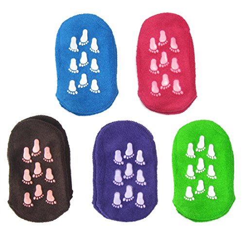 KF Baby Non-Skid Cotton Gripper Socks Value Pack [Set of 5 Pairs], 15-30 Months