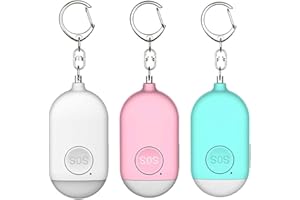 CHATTHEN Alarma Personal Autodefensa 3 Paquetes, eMylo 130 dB Llavero Alarma Autodefensa, Recargable Llaveros Alarma Defensa Personal con Luz Led para Mujeres, NiñOs, Ancianos, Turno Nocturno