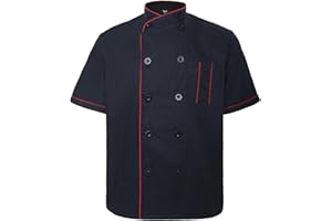TOPTIE Unisex Short Sleeve Chef Coat Jacket