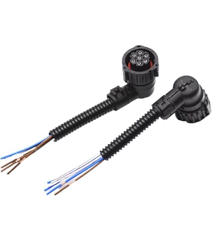 YINETTECH 7-Pin Round DIN Rear Light Connector Cable Plug Compatible With Renault Master Mascott Truck Tail Lamps
