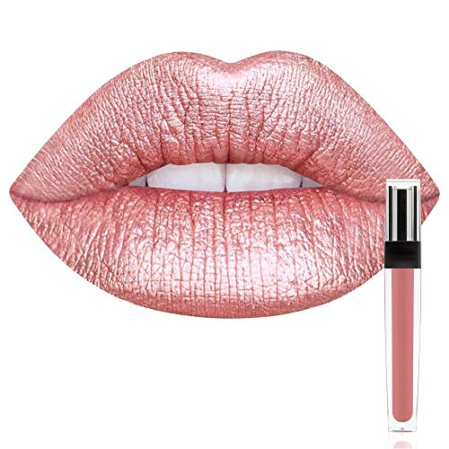 mlmsy Metallic Farben Matt Liquid Lippenstift nachhaltig matt Liquid Lippenstift in ein Metallic Hue, Gold / Pink, Gold Pink