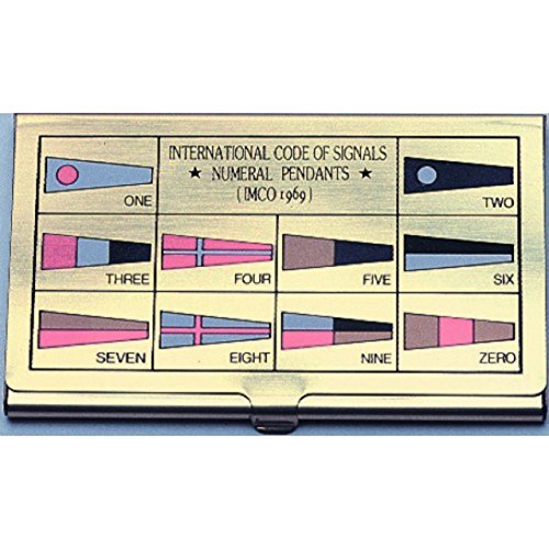 Preisvergleich Produktbild Messing Visitenkartenbox mit Flaggenalphabet im Deckel