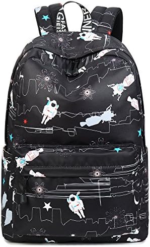 Large School Backpack for Teens, Cool Black 15.6 Inchs Laptop Bookbag Daypack by TOPERIN (Black)
