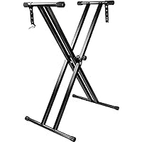RockJam Double Braced Adjustable Keyboard Stand with Locking Straps