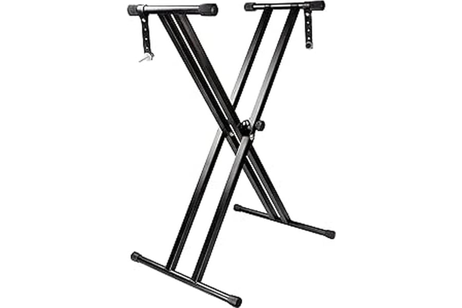 RockJam RJX29 - Soporte de teclado | Soporte teclado piano ajustable en altura con liberación rápida para casa, clases, estud
