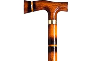 SEGORBINA DE BASTONES Bastone stampella Camminare in legno con polsino Legno imitazione canna Leggero 0,25 kg, Altezza 90 cm (608)