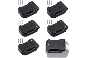 NEIKAFAN Dofu 6 Pcs Battery Mounts Holder Batterys Storage Rack Battery Dock Holder Suitable for Bosch 18V Batterys Wall Mount Belt Clip