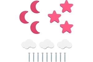 MHwan Drawer Knobs Kids, Door Knobs Kids, Kids Children PVC Soft Drawer Knobs Handles Cute Star Moon Clouds Shape Knobs Kids Room Cupboard Drawer Wardrobe, 9pcs (AM01655911MH)