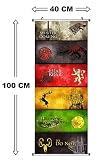 Großes Game of Thrones Rollbild / Kakemono aus Stoff Poster, 100x40cm, Motiv: Mottos der Häuser