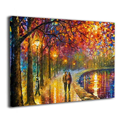 Dimension Art Couple Walking Alley By The Lake Canvas Painting Wall Art Posters And Prints For Living Room Dinning Room Bedroom Home Office Modern Wall Decor 20x16 Inch