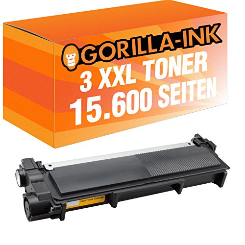 Gorilla-Ink® 3X Cartucho de tóner Compatible con Brother TN-2320 Black 5.200 páginas HL-L 2340DW HL-L 2360DN HL-L 2360DW HL-L 2361DN HL-L 2365DW HL-L 2380DW MFC-L 2700DN MFC-L 2700DW