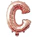 Produktbild Glanzzeit® 40cm Rosa Gold Luftballons Buchstaben A bis Z Zahlen 0 bis 9 Verlobung Hochzeit Babyparty Jubiläum Geburtstag Party Weihnachten Fest Deko Folienballons (Buchstabe C)