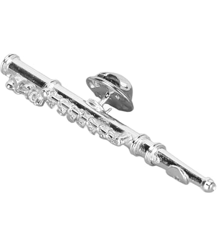 Flöte Brosche Gold/Silber - Elegante Anstecknadel Mit Geschenkbox