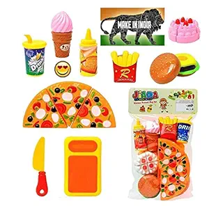 ZHASK Fast Food Lunch Play Pizza Set Toy for Kids| Restaurant Role Pretend Play