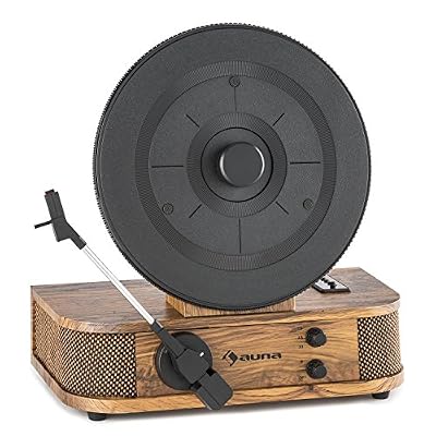 auna verticalo s tourne-disque au design rétro plateau de disque vertical usb mp3
