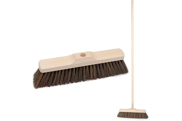 Rumskvast 30 cm med 120 cm bokträhandtag – sopkvast med 22 mm gänga och mycket mjuka PET-borst för inomhusbruk
