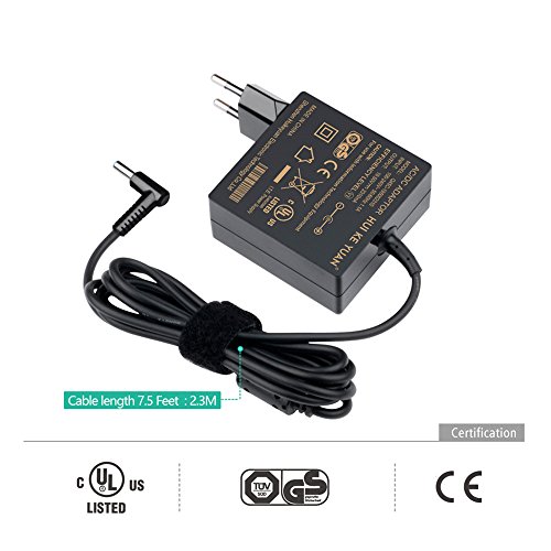 [TUV GS LISTED] HUIKEYUAN 45W 19,5V 2,31A Notebook Laptop Netzteil Ladegerät Ladekabel AC Adapter für HP Stream 11 13 14; HP Chromebook 14 11 G3 G4; HP Split x2 13; HP Slatebook 14; HP Pavilion Envy Spectre x360 x2 11 13 15 M1 M3 M6; HP 740015-002, 741727-001, TPN-LA03, 845611-001, PA-1450-56HA, 845836-850, HSTNN-CA40, 719309-003, 721092-001, 719309-001, 740015-001 Stromkabel, Stecker 4,5*3,0mm - 3