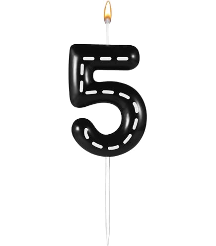 Geburtstagskerzen Rennwagen-Design – 6x3,7 Cm Schwarz-weiße Zahlenkerzen Für Torte & Deko