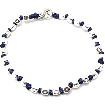 Bracciale Unisex Spadarella Con Sfere In Argento 925 E Cotone Nautico Blu – Fatto A Mano In Italia, 19 Cm