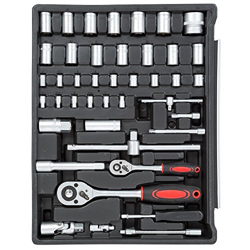 TecTake 200 teiliger Werkzeugkoffer mit 4 Schubladen mit Werkzeug bestückt - 3