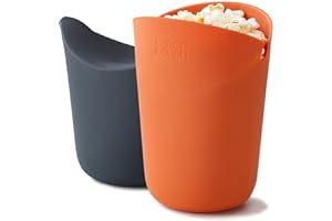 ‎JOSEPH JOSEPH Joseph Joseph M-Cuisine przyrząd do robienia popcornu, zestaw 2 sztuk, pomarańczowy/szary